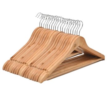 Amazon Basics Wooden Hangers – Glossy Finish, Natural Wooden Color